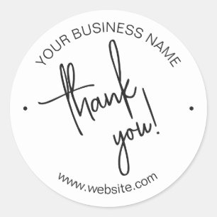 Sticker Rond Un Merci commercial blanc éclatant
