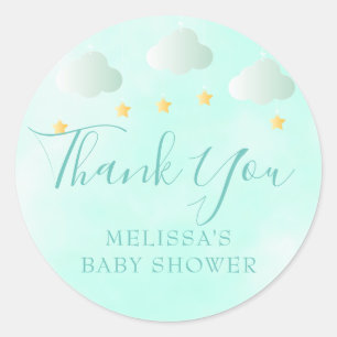 Sticker Rond Un Merci de Baby shower neutre pour les femmes