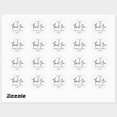 Sticker Rond Un Merci doux Chic moderne Script mariage Favorise (Feuille)