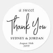 Sticker Rond Un Merci doux Chic moderne Script mariage Favorise (Devant)
