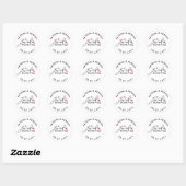 Sticker Rond Un Merci doux Coeurs rouges Faveur de mariage (Feuille)