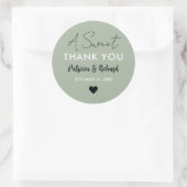Sticker Rond Un Merci doux Sage Vert Mariage Favoriser (Sac)