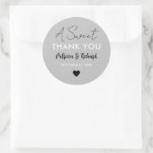 Sticker Rond Un Merci doux Silver Grey Mariage Favoriser (Sac)