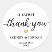 Sticker Rond Un Merci Doux Simple Script Mariage Faveur (Devant)