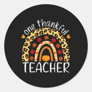 Sticker Rond Un Merci Maître Thanksgiving Rainbow Leopard