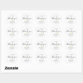 Sticker Rond Un Merci sucré Couples Wedding shower Favoriser (Feuille)