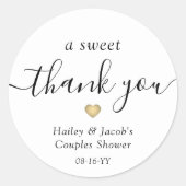 Sticker Rond Un Merci sucré Couples Wedding shower Favoriser (Devant)