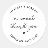 Sticker Rond Un Merci sucré Mariage Favoriser (Devant)