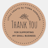 Sticker Rond Un Merci Terre Pour Aider Ma Petite Entreprise (Devant)