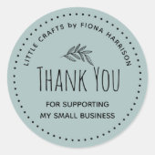 Sticker Rond Un Merci Terre Pour Aider Ma Petite Entreprise (Devant)