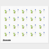 Sticker Rond Un mignon Alien volant Kite (Feuille)