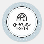 Sticker Rond Un mois d'arc-en-ciel et le jalon pour bébé pois (Devant)
