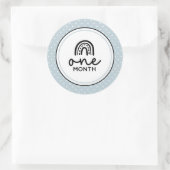 Sticker Rond Un mois d'arc-en-ciel et le jalon pour bébé pois (Sac)