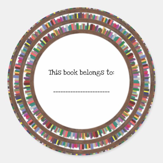 Sticker Rond Un Monde de Livres (Devant)