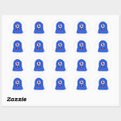 Sticker Rond Un monstre bleu ocre (Feuille)