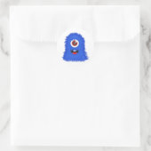 Sticker Rond Un monstre bleu ocre (Sac)
