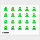 Sticker Rond Un monstre vert aux yeux (Feuille)