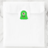 Sticker Rond Un monstre vert aux yeux (Sac)