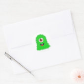 Sticker Rond Un monstre vert aux yeux (Enveloppe)