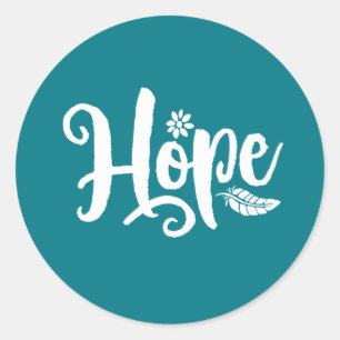 Sticker Rond Un Mot Qui Dit Hope Cursive Calligraphie