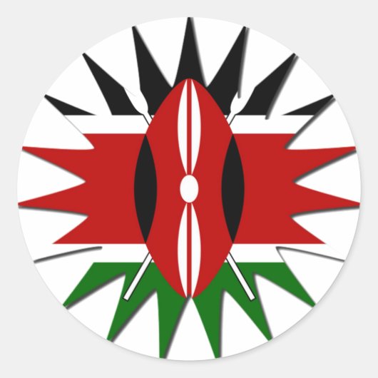 Sticker Rond Un Motif kenyan dynamique : un art 18 étoiles (Devant)