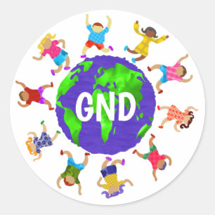 Sticker Rond Un New Deal Vert Pour Notre Avenir