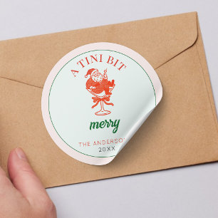 Sticker Rond Un Noël un peu joyeux Père Noël