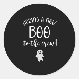 Sticker Rond Un Nouveau Boo À L'Équipage Grossesse Halloween