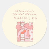 Sticker Rond Un nouveau chapitre commence cerise arc rose nupti (Devant)