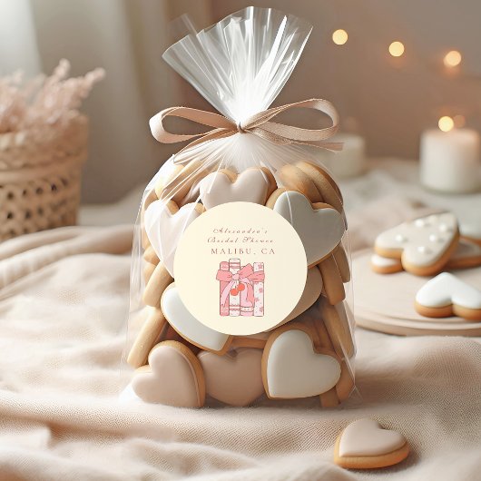 Sticker Rond Un nouveau chapitre commence cerise arc rose nupti