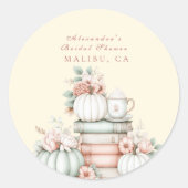 Sticker Rond Un nouveau chapitre commence la douche citrouille (Devant)