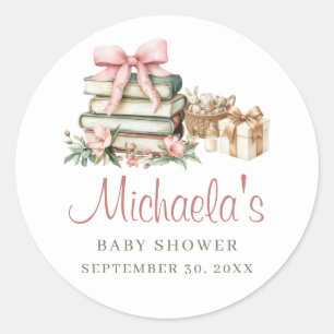 Sticker Rond Un nouveau chapitre commence Pink Bow Books Baby S