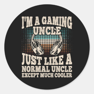 Sticker Rond Un oncle de jeu amusant jeu vidéo Joueur de jeu Re