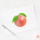Sticker Rond Un pamplemousse rose (Enveloppe)