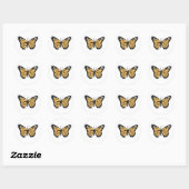 Sticker Rond Un papillon monarque Dainty (Feuille)