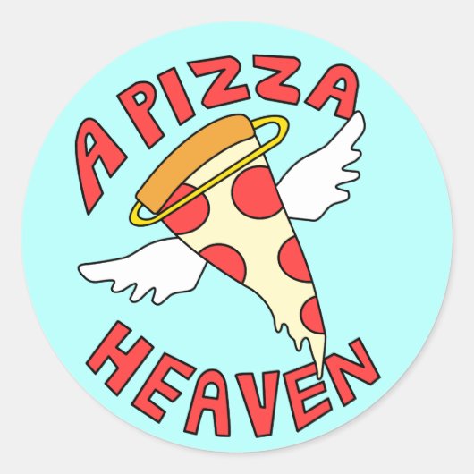 Sticker Rond Un paradis de pizza (Devant)