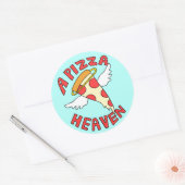 Sticker Rond Un paradis de pizza (Enveloppe)