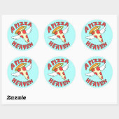 Sticker Rond Un paradis de pizza (Feuille)