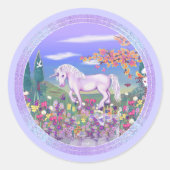 Sticker Rond Un paradis mauve (Devant)