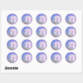 Sticker Rond Un paradis mauve (Feuille)