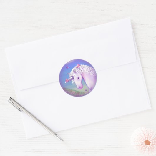 Sticker Rond Un paradis mauve (Enveloppe)