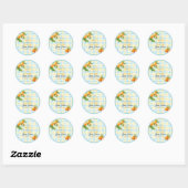 Sticker Rond Un petit amour arrive Fête de bébé garçon (Feuille)