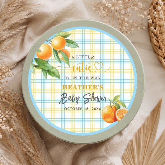 Sticker Rond Un petit amour arrive Fête de bébé garçon