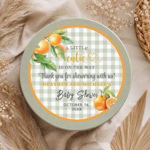 Sticker Rond Un petit amour arrive Merci Baby Shower