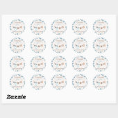 Sticker Rond Un petit Baby shower bleu cowboy (Feuille)