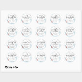 Sticker Rond Un petit Baby shower bleu flocon (Feuille)