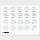 Sticker Rond Un petit Baby shower bleu Snowflake (Feuille)
