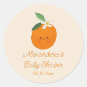 Sticker Rond Un petit Baby shower Citrus (Devant)
