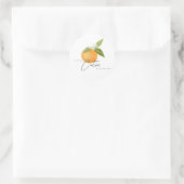 Sticker Rond Un petit Baby shower Cutie Oranges (Sac)