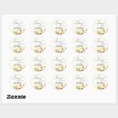Sticker Rond Un petit Baby shower d'abeille au miel (Feuille)